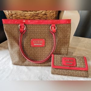 GUESS Large tote with FREE long wallet